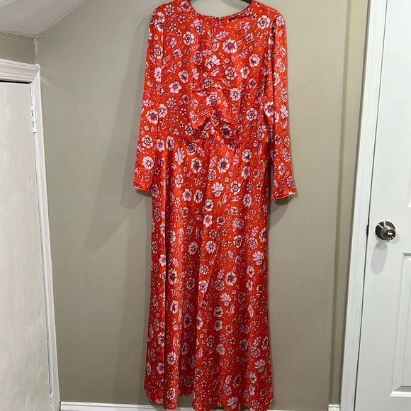 NWOT J. Crew Featherweight satin maxi dress in poppy fields Size 20 - Picture 2 of 7